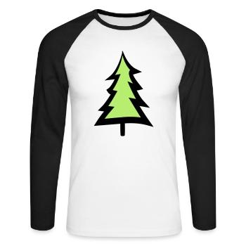 christmas tree christmas tree text design logo fir s - Unisex Long Sleeve Baseball T-Shirt - white/black - Front - Nik (191cm)