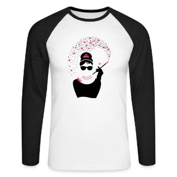 Fille de diamant - Princesse Bijoux - Bijoux - T-shirt baseball manches longues Homme - blanc/noir - Devant - Nik (191cm)
