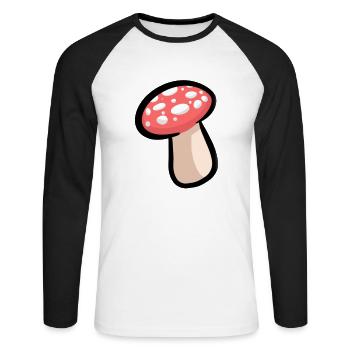 Champignon - T-shirt baseball manches longues Homme - blanc/noir - Devant - Nik (191cm)