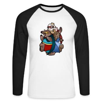 TAZZ TALKS | Fourronneurs - T-shirt baseball manches longues Homme - blanc/noir - Devant - Nik (191cm)