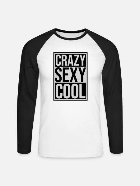 crazy sexy cool design - Unisex Long Sleeve Baseball T-Shirt - white/black