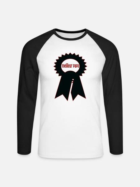 Bester Papa - Unisex Baseballshirt langarm - Weiß/Schwarz