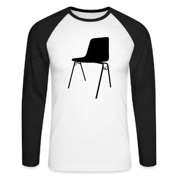 stuhl - Unisex Baseballshirt langarm - Weiß/Schwarz - Vorne - Nik (191cm)