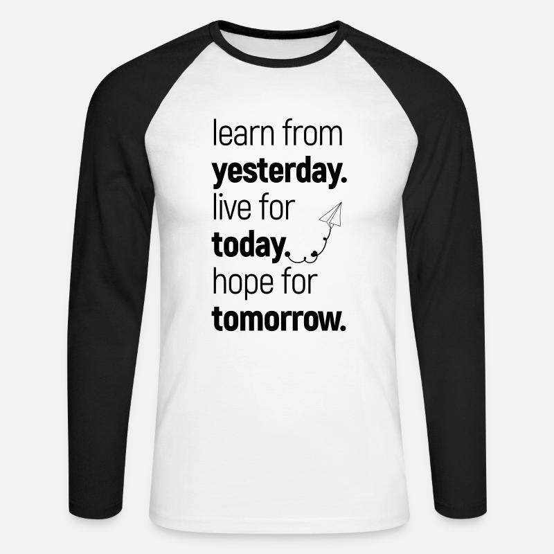 learn, live & hope - Unisex Baseballshirt langarm - Weiß/Schwarz