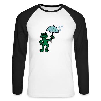 Weatherman - Rain - T-shirt baseball manches longues Homme - blanc/noir - Devant - Nik (191cm)