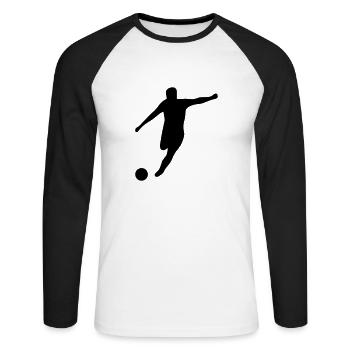 Le football de football de football - T-shirt baseball manches longues Homme - blanc/noir - Devant - Nik (191cm)