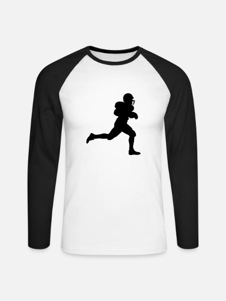 american football - Unisex Long Sleeve Baseball T-Shirt - white/black