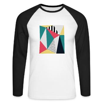 Triangles - T-shirt baseball manches longues Homme - blanc/noir - Devant - Nik (191cm)