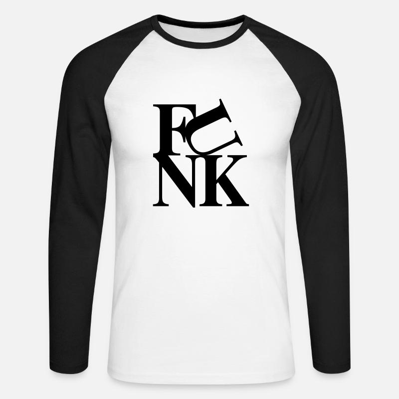Funk Musik - Unisex Baseballshirt langarm - Weiß/Schwarz