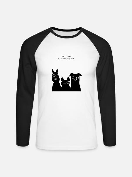 Who let the dogs out? - Unisex Baseballshirt langarm - Weiß/Schwarz