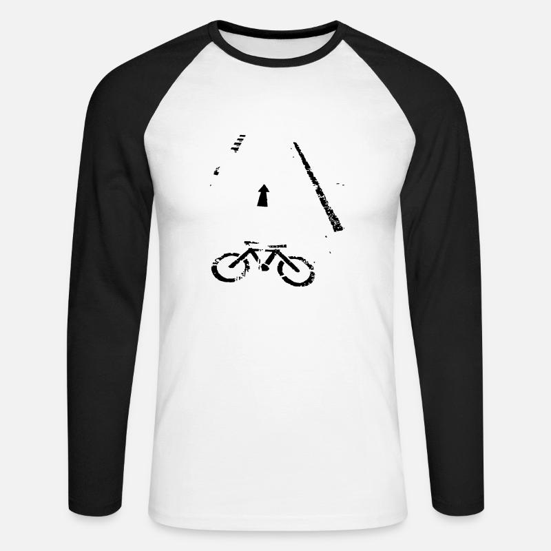 Bicycle - Unisex Baseballshirt langarm - Weiß/Schwarz
