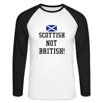 Scottish - Unisex Long Sleeve Baseball T-Shirt - white/black - Front - Nik (191cm)