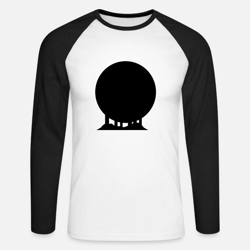 japan_gate_02 - Unisex Baseballshirt langarm - Weiß/Schwarz