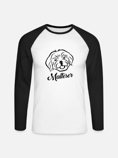 Malteser - Unisex Baseballshirt langarm - Weiß/Schwarz
