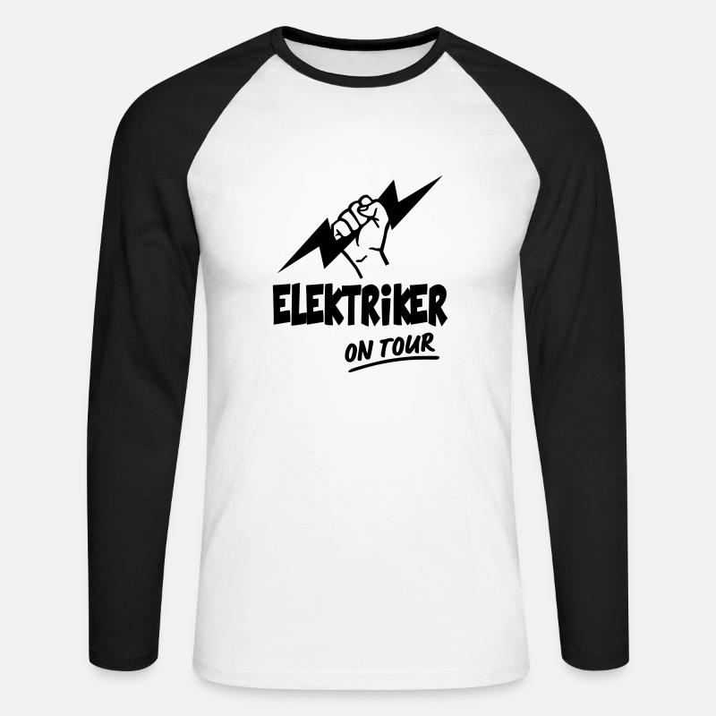 Electrician High Current Electronics Technician - Unisex Long Sleeve Baseball T-Shirt - white/black