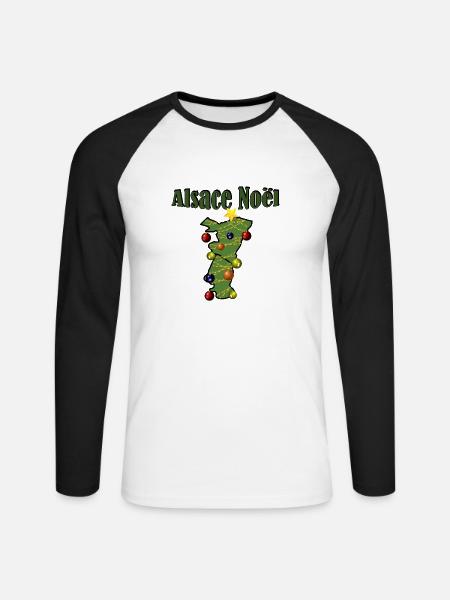 Elsass Weihnachten Weihnachten - Unisex Baseballshirt langarm - Weiß/Schwarz