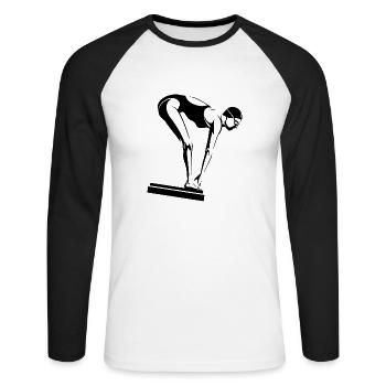 Triathlon Swim Bike Run Marathon - Unisex Baseballshirt langarm - Weiß/Schwarz - Vorne - Nik (191cm)