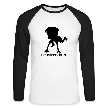 Triathlon Natation Vélo Course Marathon - T-shirt baseball manches longues Homme - blanc/noir - Devant - Nik (191cm)