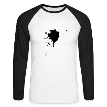 Éclaboussures de couleur - T-shirt baseball manches longues Homme - blanc/noir - Devant - Nik (191cm)
