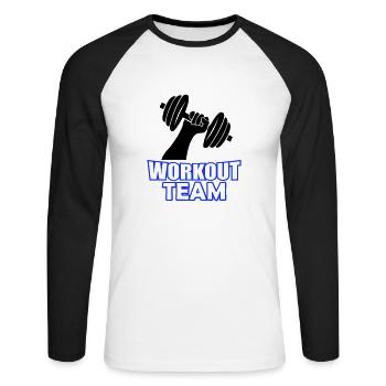 Workout Team - Unisex Long Sleeve Baseball T-Shirt - white/black - Front - Nik (191cm)