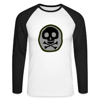Crâne et os - T-shirt baseball manches longues Homme - blanc/noir - Devant - Nik (191cm)