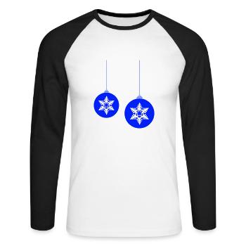 Boules de Noël star - T-shirt baseball manches longues Homme - blanc/noir - Devant - Nik (191cm)