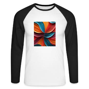 Papier abstrait coloréAbstrait coloré avec - T-shirt baseball manches longues Homme - blanc/noir - Devant - Nik (191cm)