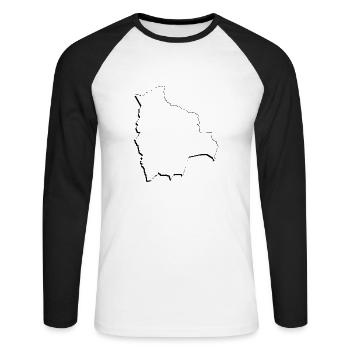 Bolivia map as an outline - Unisex Long Sleeve Baseball T-Shirt - white/black - Front - Nik (191cm)
