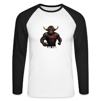 Taurus American Football - Unisex Long Sleeve Baseball T-Shirt - white/black - Front - Nik (191cm)