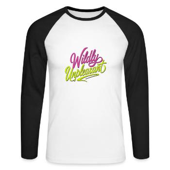 Wildly Unpleasant 8 - Unisex Baseballshirt langarm - Weiß/Schwarz - Vorne - Nik (191cm)