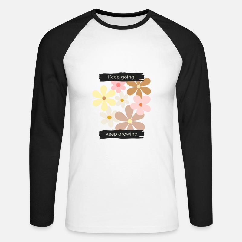 Keep going, keep growing - Unisex Long Sleeve Baseball T-Shirt - white/black