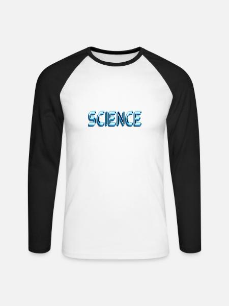 Wissenschaft ist ECHT, außer Quantenphysik - Unisex Baseballshirt langarm - Weiß/Schwarz