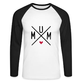 mum - T-shirt baseball manches longues Homme - blanc/noir - Devant - Nik (191cm)