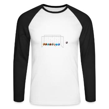 Never Forget Pluto Funny Planet Pluto - Unisex Long Sleeve Baseball T-Shirt - white/black - Front - Nik (191cm)