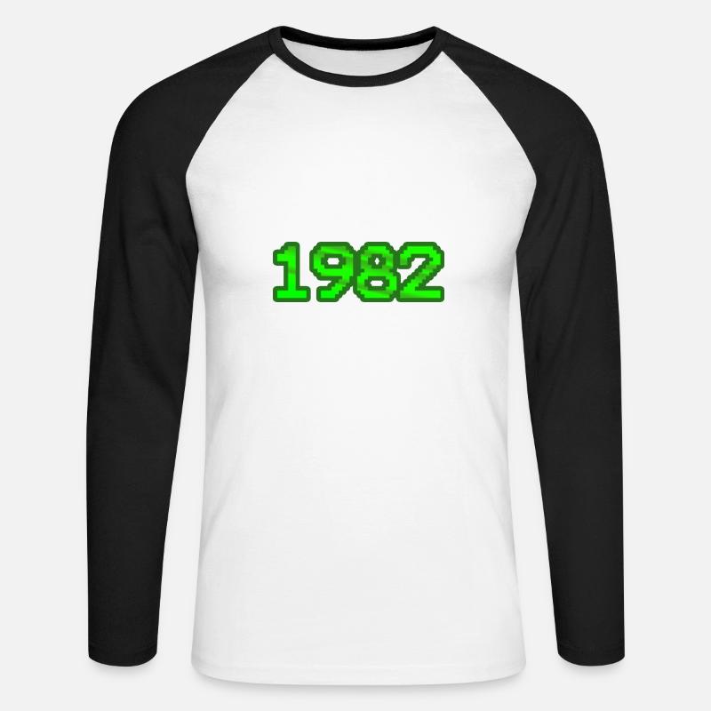 Computer Nerd 1982 - Unisex Baseballshirt langarm - Weiß/Schwarz