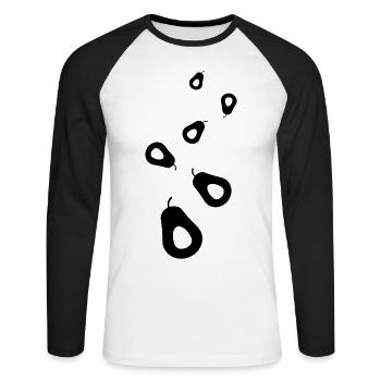 Symbole de l’avocat - T-shirt baseball manches longues Homme - blanc/noir - Devant - Nik (191cm)