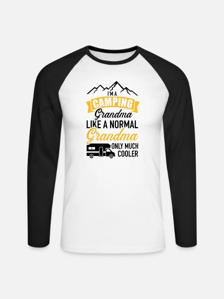 camper - Langærmet herre-baseballshirt - hvid/sort