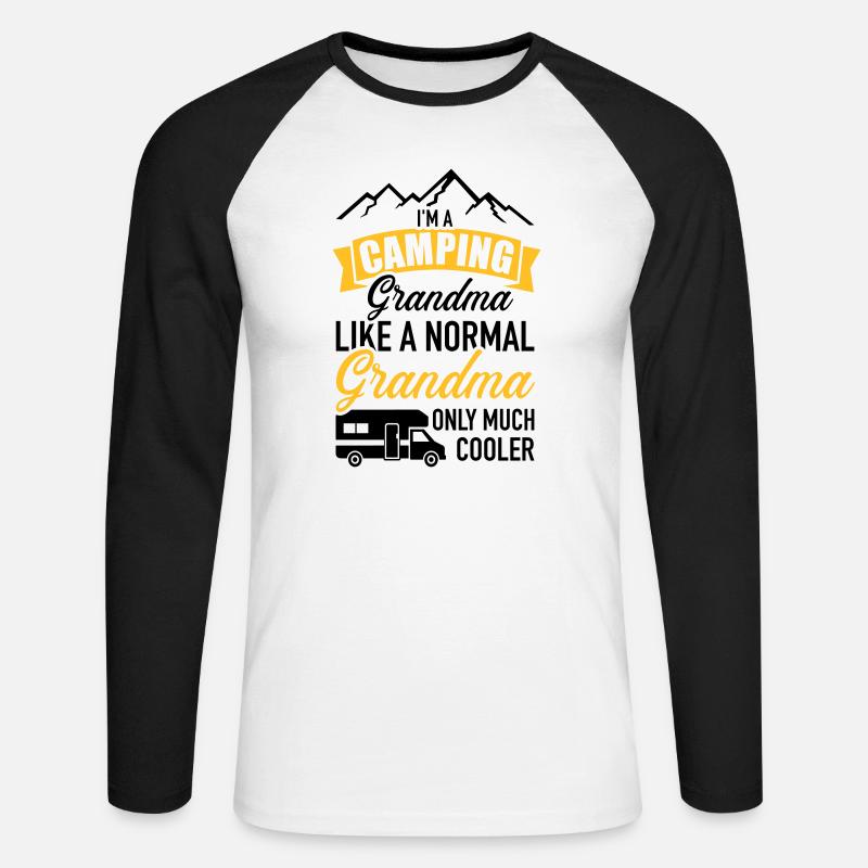 Wohnmobil - Unisex Baseballshirt langarm - Weiß/Schwarz