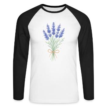 Lavender bouquet - Unisex Long Sleeve Baseball T-Shirt - white/black - Front - Nik (191cm)