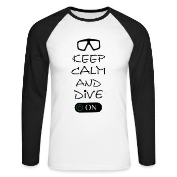 Diving Tauchen Taucherbrille - Unisex Baseballshirt langarm - Weiß/Schwarz - Vorne - Nik (191cm)