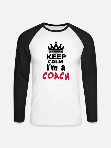 I'm a coach - T-shirt baseball manches longues Homme - blanc/noir