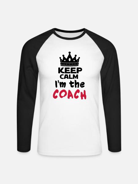 I'm the coach - T-shirt baseball manches longues Homme - blanc/noir