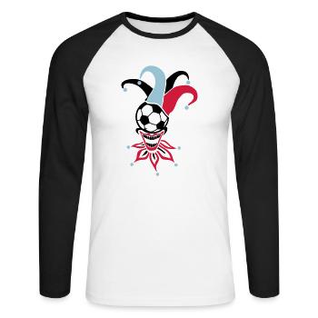 football joker ball sport - Unisex Long Sleeve Baseball T-Shirt - white/black - Front - Nik (191cm)