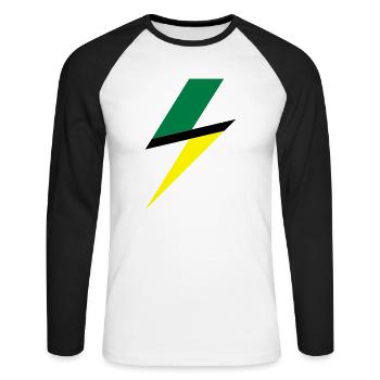Usain Bolt - Unisex Long Sleeve Baseball T-Shirt - white/black - Front - Nik (191cm)
