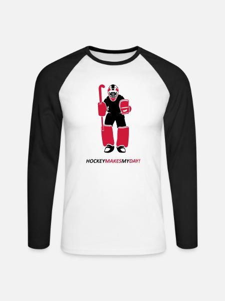 Field hockey goalkeeper - Unisex Long Sleeve Baseball T-Shirt - white/black