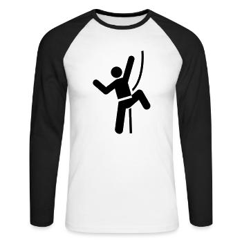 Rock Climbing - Unisex Long Sleeve Baseball T-Shirt - white/black - Front - Nik (191cm)