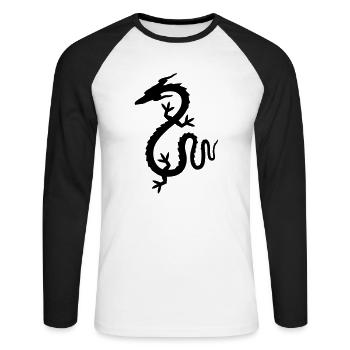 Dragon - Unisex Long Sleeve Baseball T-Shirt - white/black - Front - Nik (191cm)