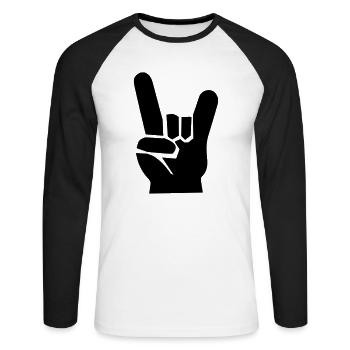 rock n roll - T-shirt baseball manches longues Homme - blanc/noir - Devant - Nik (191cm)