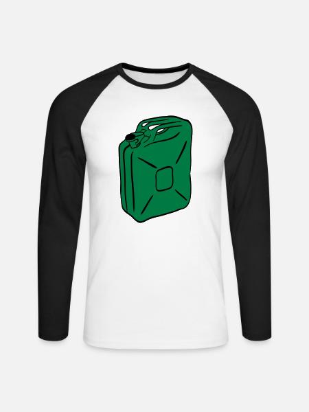 Jerrycan - T-shirt baseball manches longues Homme - blanc/noir