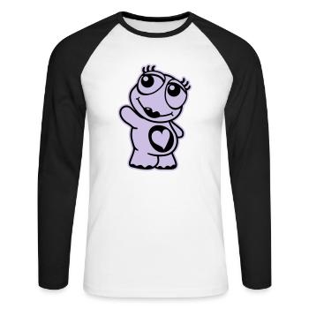 Turtle - Unisex Long Sleeve Baseball T-Shirt - white/black - Front - Nik (191cm)